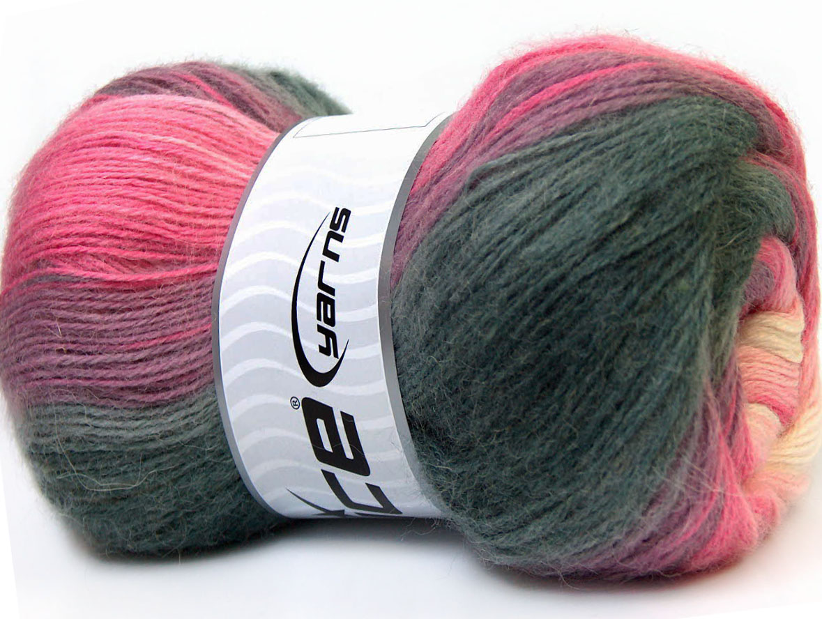 Angora Design White Pink Grey