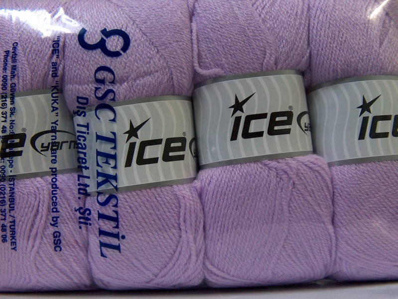 Lot of 4 x 100gr Skeins ICE SUPER BABY Hand Knitting Yarn Lilac - photo 4