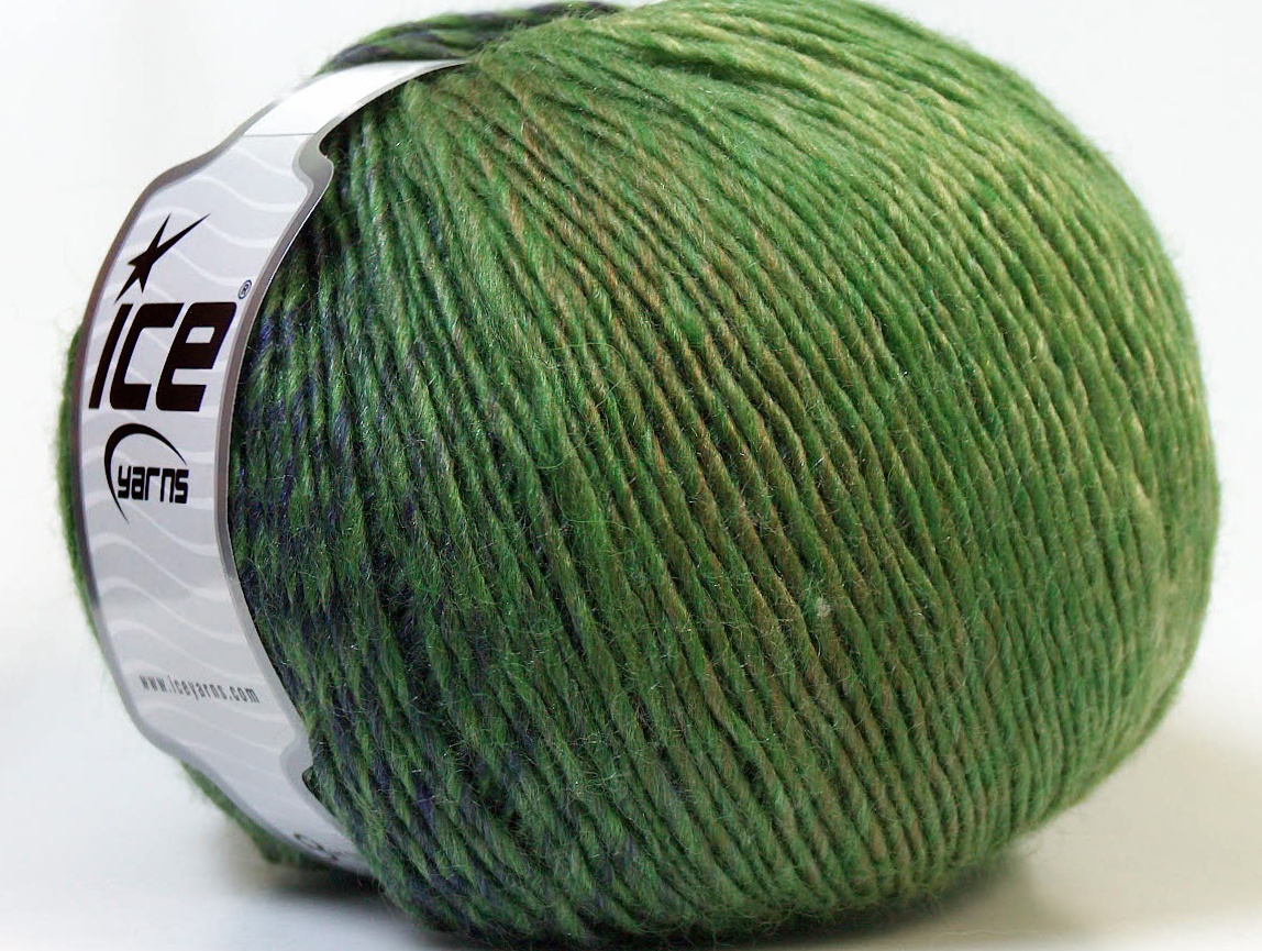 Lot of 4 x 100gr Skeins ICE MIRAGE COLOR (50% Wool) Yarn Green Shades