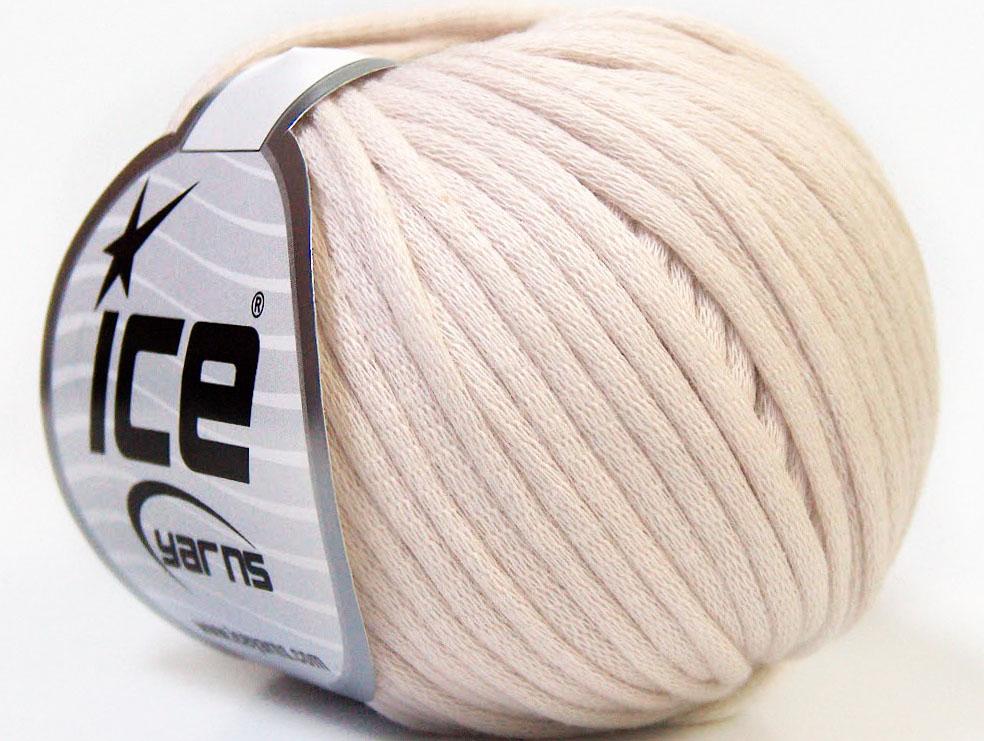 Tube Cotton Light Beige This is a tube-like yarn with soft cotton fleece filled inside.