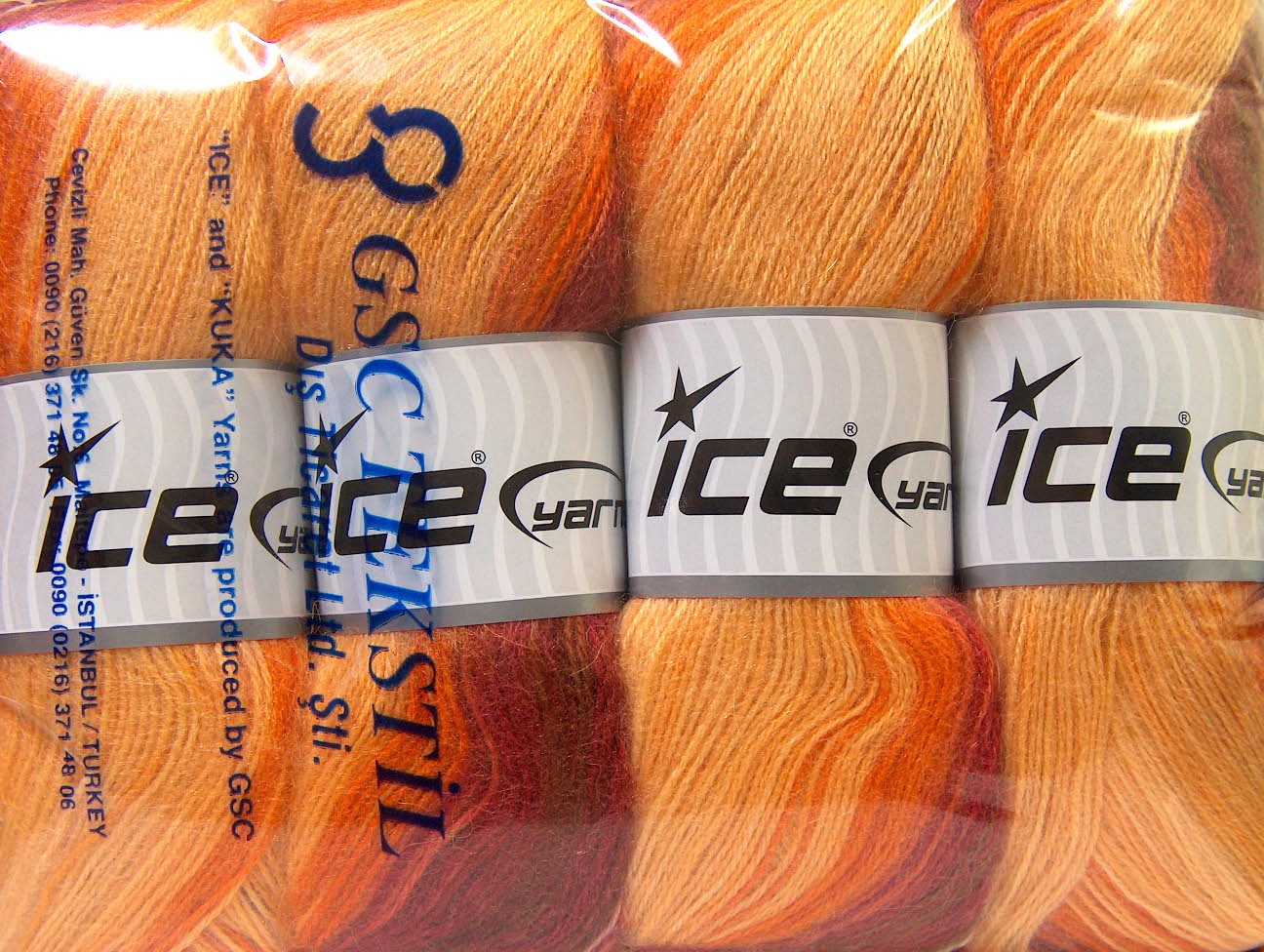 Angora Active Yellow White Red Orange Brown