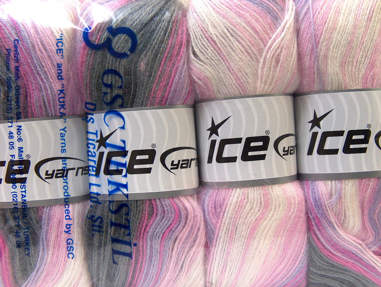 Angora Active White Pink Lilac Grey Shades