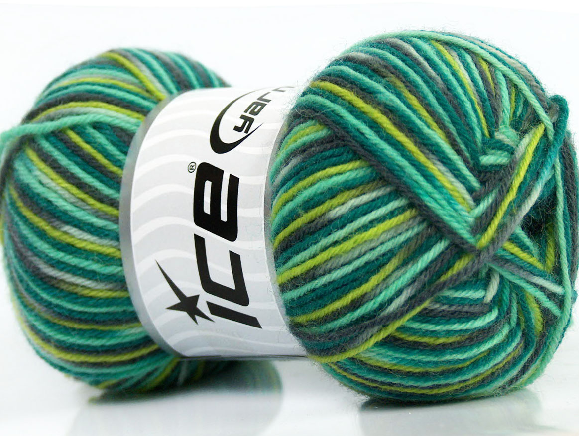 Sale Sock Yarn Gri Tonları Yeşil Tonları