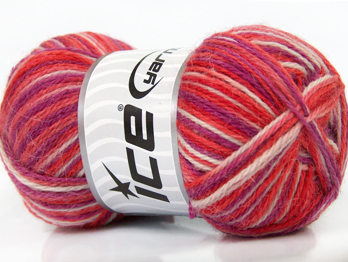 Sale Sock Yarn Beyaz Somon Mor
