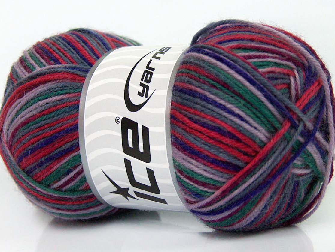 Sale Sock Yarn Somon Mor Gri Yeşil