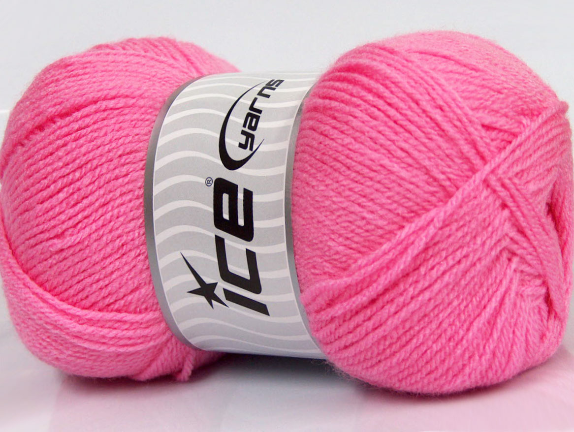 Lot of 4 x 100gr Skeins ICE SUPER BABY Hand Knitting Yarn Pink