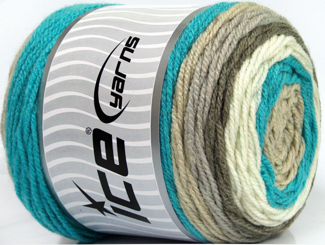 Cakes Wool Turkuaz Haki Gri Krem