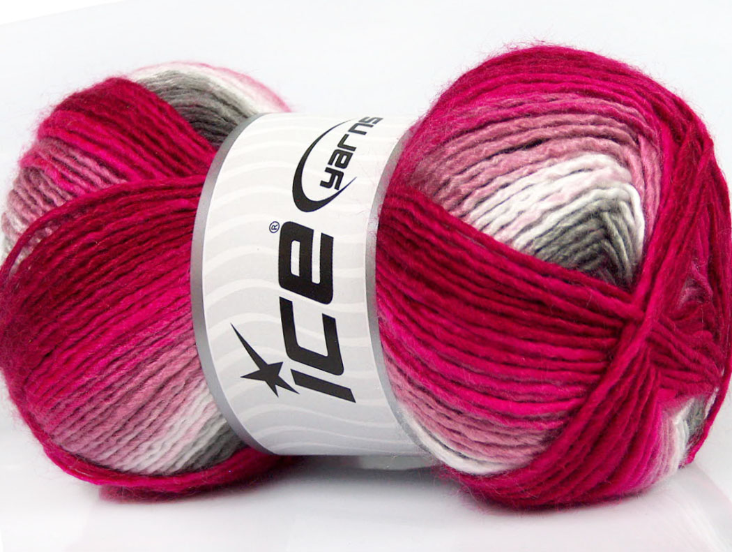 Rainbow White Pink Grey Fuchsia