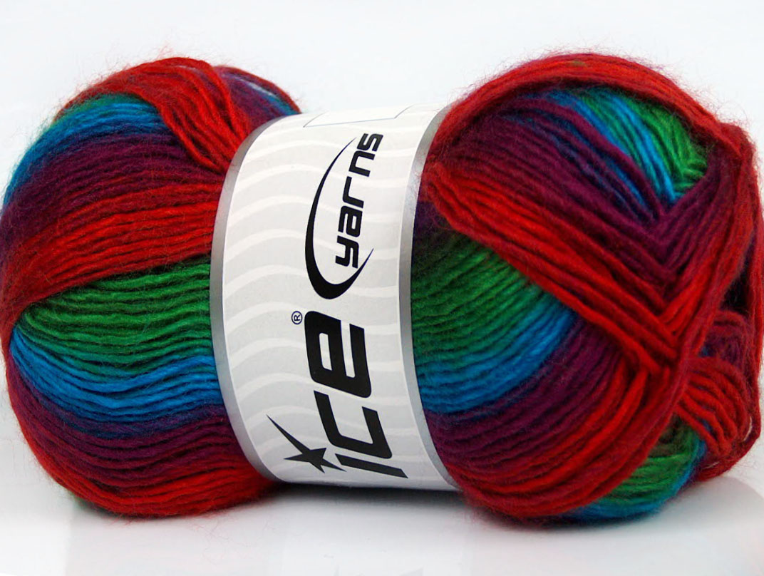 Rainbow Turquoise Red Purple Green Burgundy