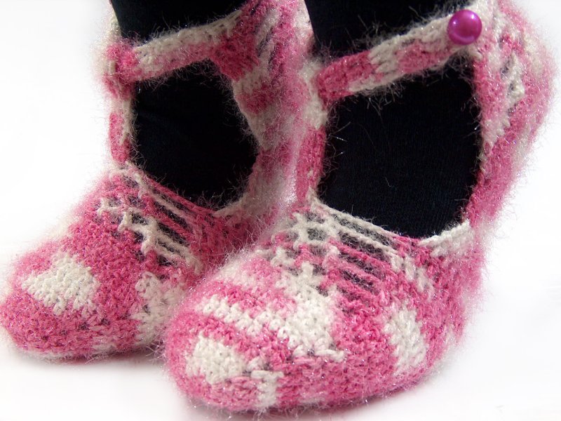 Bootees Pink, White