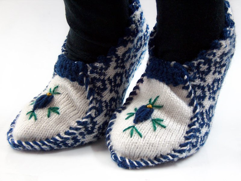 Bootees Blue, White