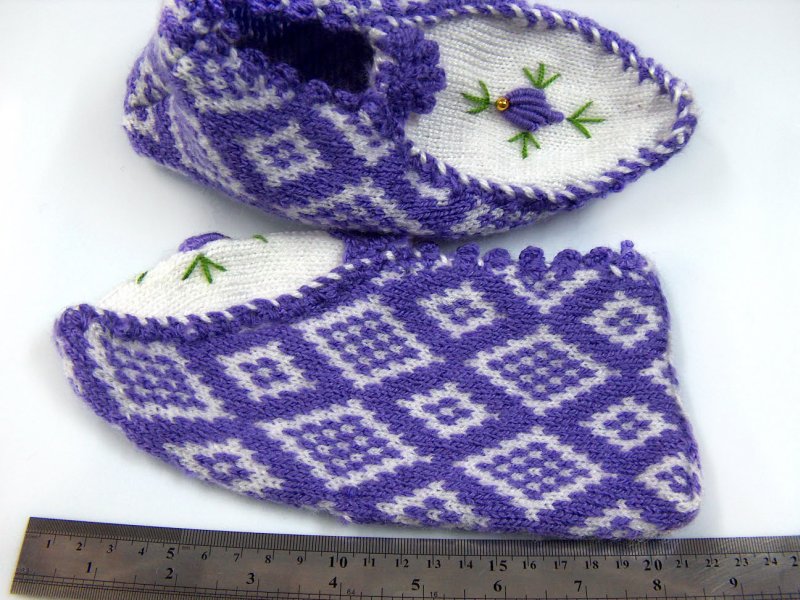 Bootees Purple, White