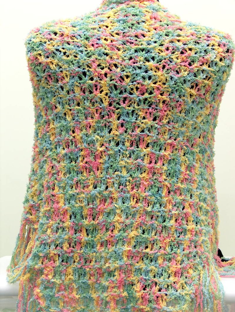 Shawl Green, Yellow, Pink