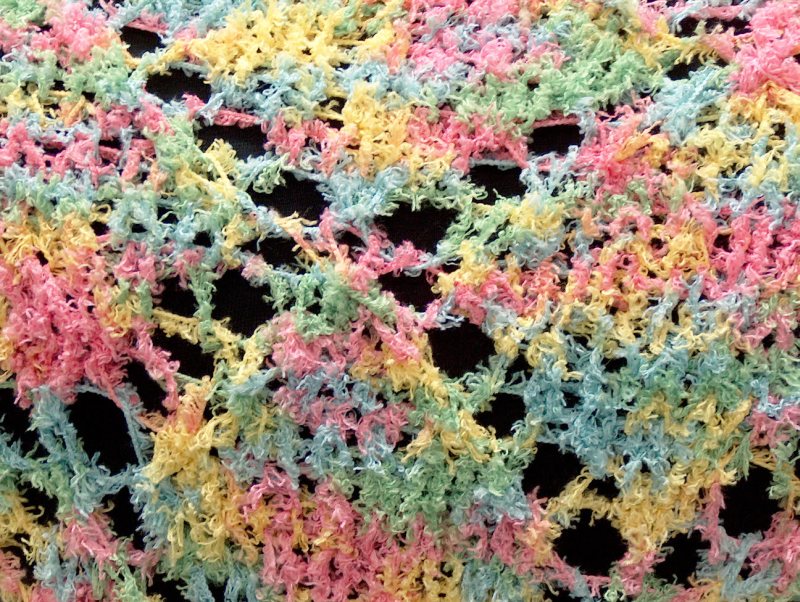 Shawl Green, Yellow, Pink