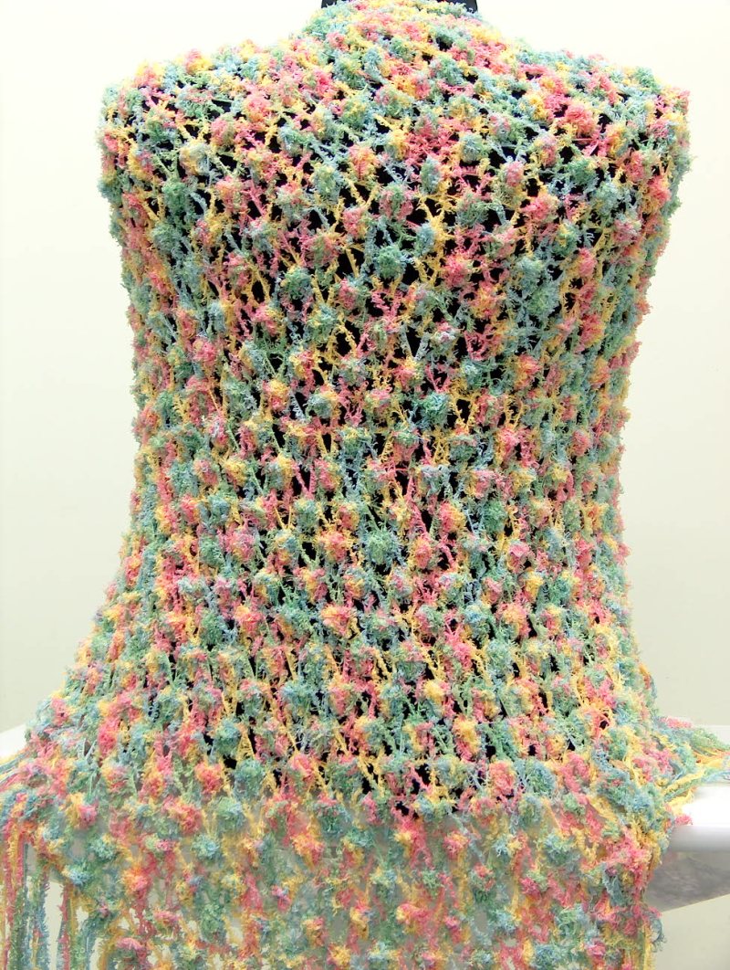 Shawl Green, Yellow, Pink