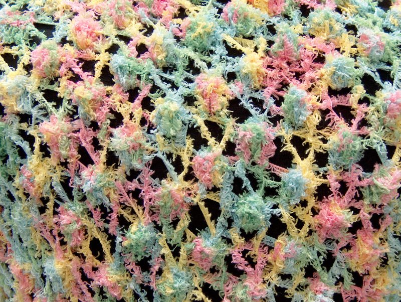 Shawl Green, Yellow, Pink