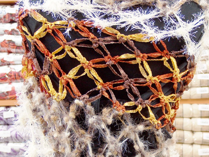 Shawl Brown Shades, Orange, Cream