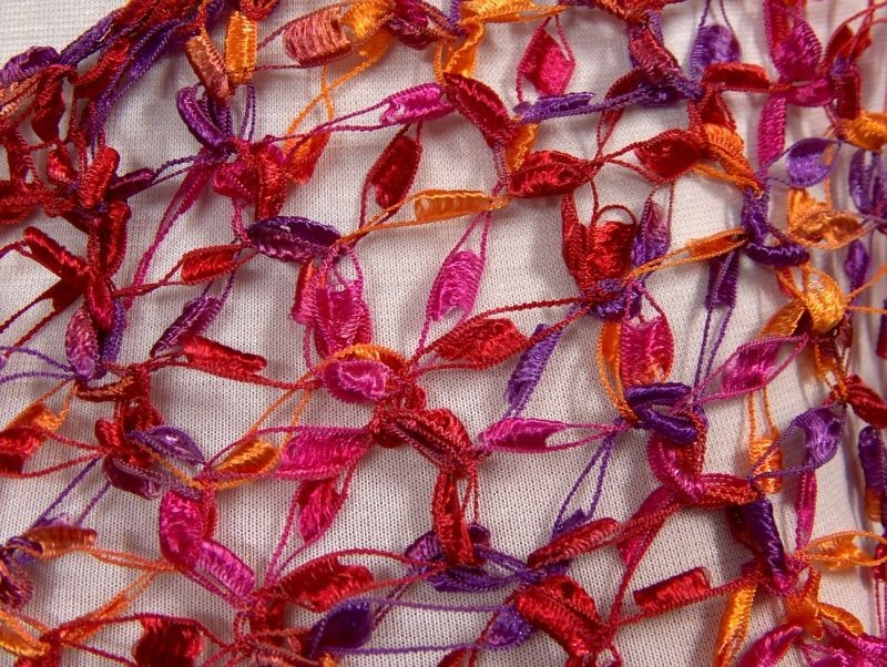 Shawl Red, Purple, Orange